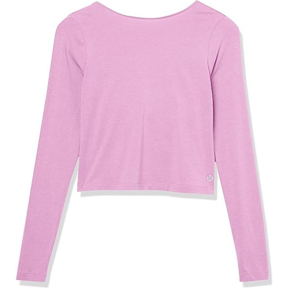 New Core 10 Women's Cotton Cropped Long Sleeve Yoga Shirt Purple Mauve Large - Picture 2 of 2